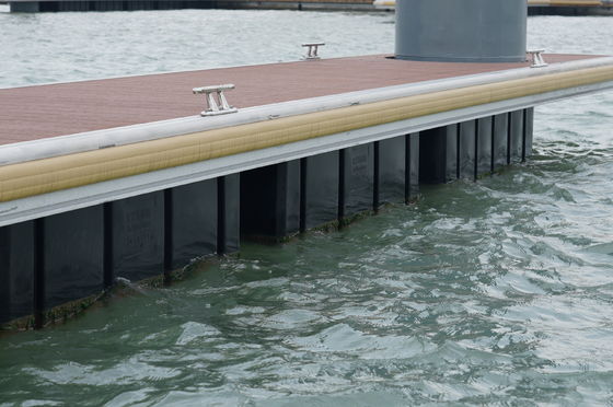 Aluminum Alloy Floating Boat Dock Durability Floating Pontoon walkway With Fenders Cleats WPC Decking LLDPE Floaters