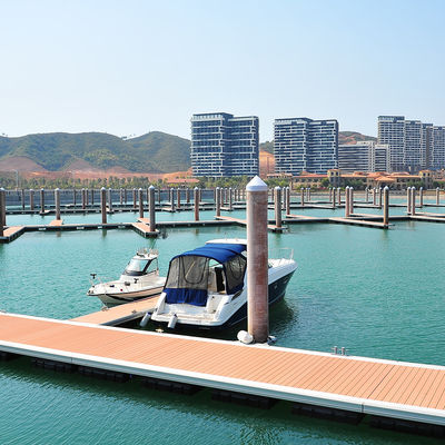 Aluminum Alloy Floating Boat Dock Durability Floating Pontoon walkway With Fenders Cleats WPC Decking LLDPE Floaters