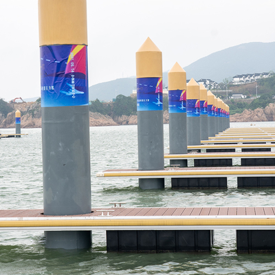 Aluminum Alloy Floating Boat Dock Durability Floating Pontoon walkway With Fenders Cleats WPC Decking LLDPE Floaters
